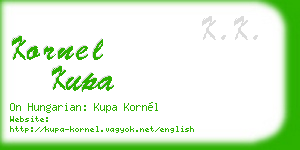 kornel kupa business card