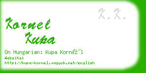 kornel kupa business card